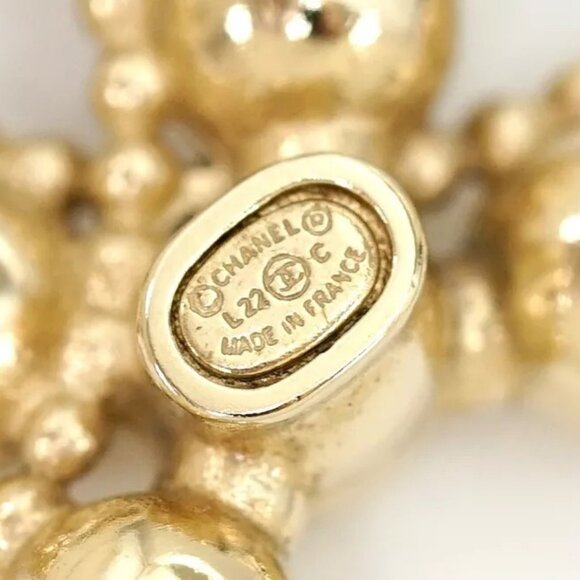 CHANEL CC Logos Vintage Brooch Gold Tone L22C Pin Auth w/Box n1149 - Picture 4 of 15